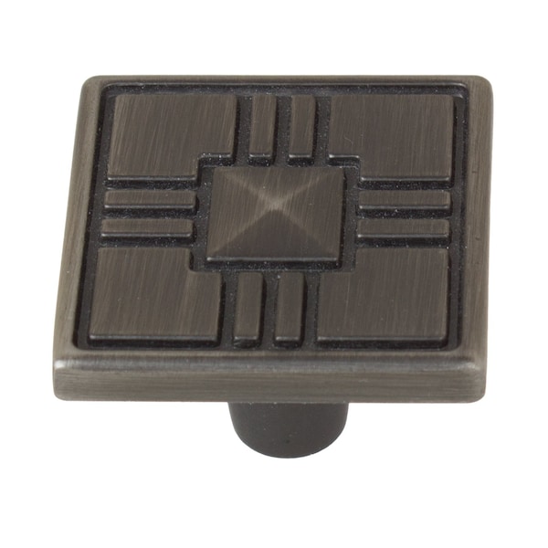 Gliderite Hardware 1-1/4 in. Pewter Square Cabinet Knob, 5PK 82929-P-5 - main